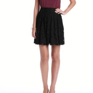 Loft Black Pleated Lace Skirt 6